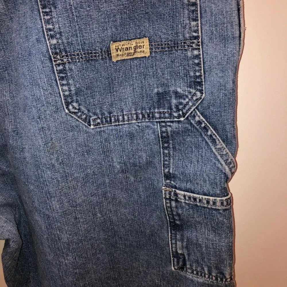 Wrangler Mens Size 40 Blue Denim Jean Carpenter Shorts with Hammer Loop Pockets